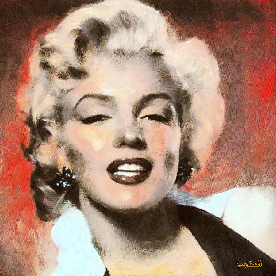 Marilyn in Retro Color Painting by Wayne Pascall - Fine Art America