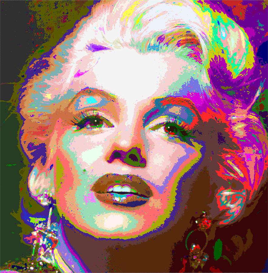Marilyn Monroe 01 - Abstarct Digital Art by Samuel Majcen