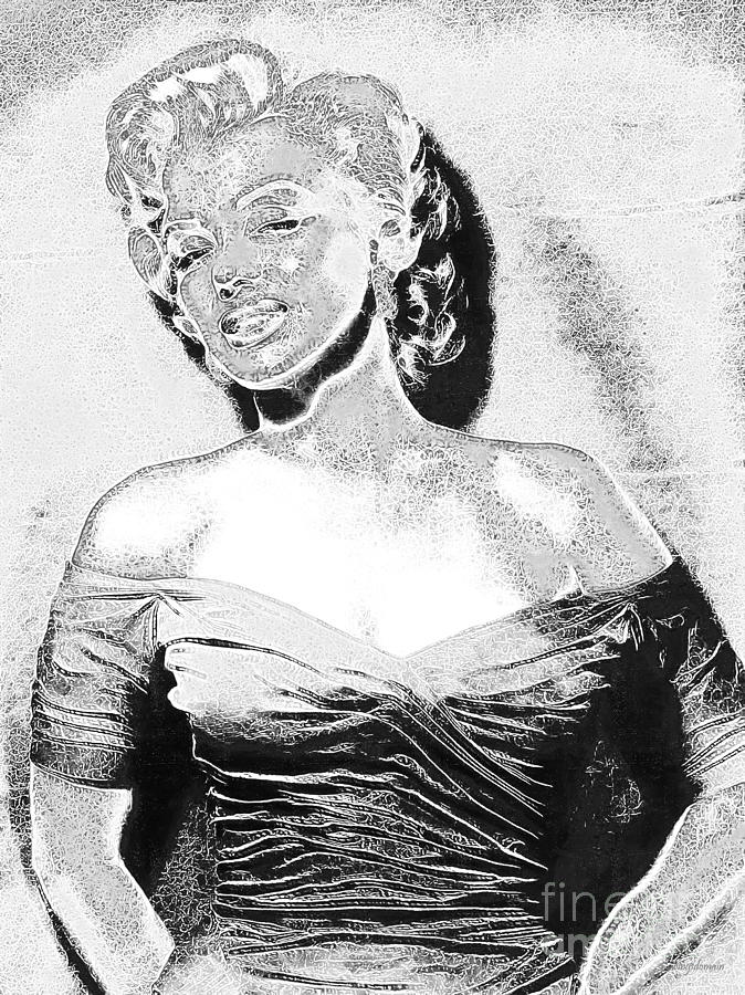 It Movie Photograph - Marilyn Monroe 20130329 black and white by Wingsdomain Art and Photography