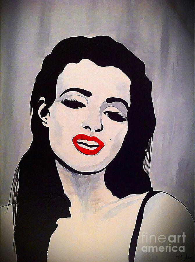 Marilyn Monroe Painting - Marilyn Monroe aka Norma Jean Artistic Impression by Saundra Myles