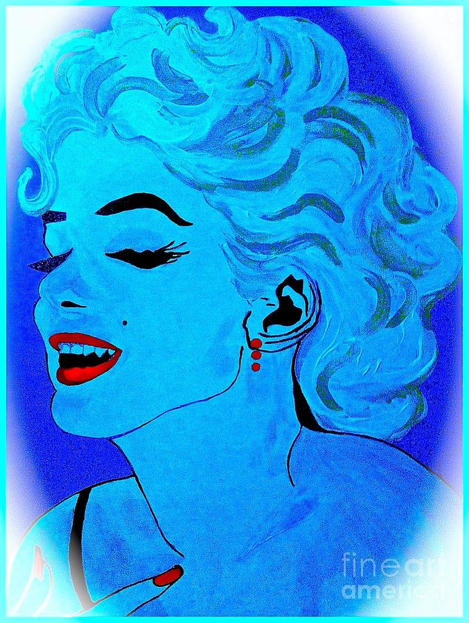 Marilyn Monroe Blue Cameo 1 Painting by Saundra Myles
