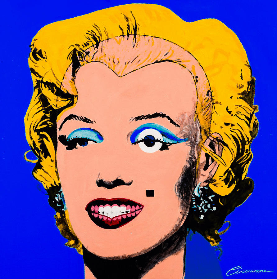 Marilyn Monroe Blue Painting by Joe Ciccarone - Fine Art America