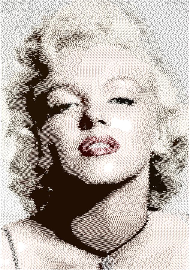 Marilyn Monroe - Cross Hatching Drawing by Samuel Majcen | Fine Art America