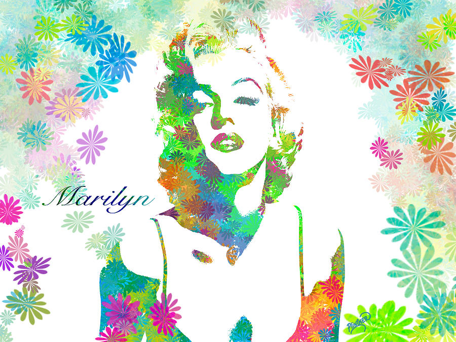 Marilyn Monroe Digital Art - Marilyn Monroe Flowering Beauty by Patricia Lintner