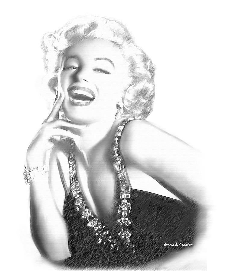 Marilyn Monroe - in Memory Painting by Angela Stanton