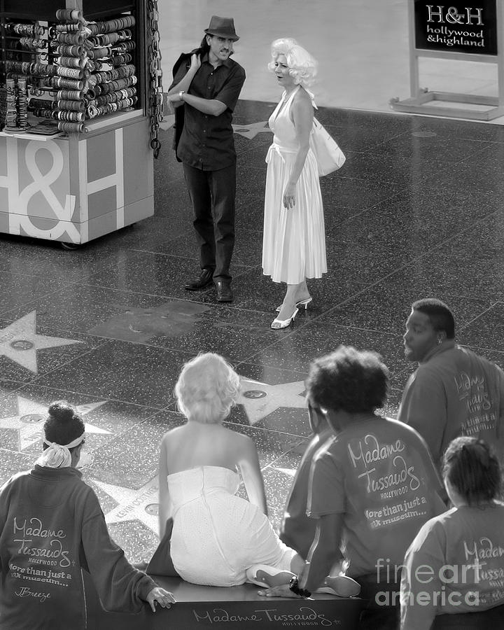 Marilyn Monroe on Hollywood Blvd.BW Photograph by Jennie Breeze