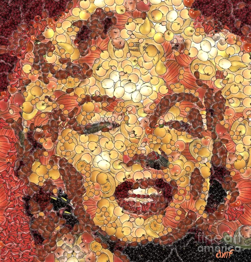 Marilyn Monroe on the way of Arcimboldo Painting by Dragica  Micki Fortuna