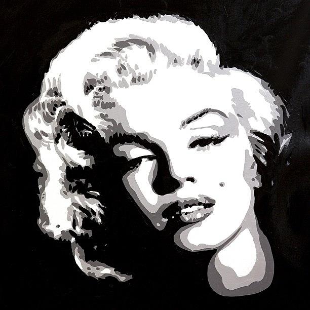 Warhol Photograph - Marilyn Monroe Painting 24x24 by Ocean Clark