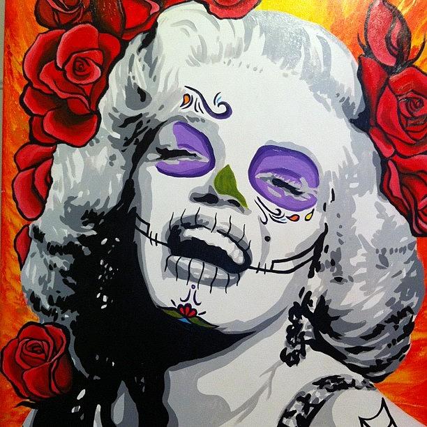 Tattoo Photograph - Marilyn Monroe Painting Day Of The Dead by Ocean Clark