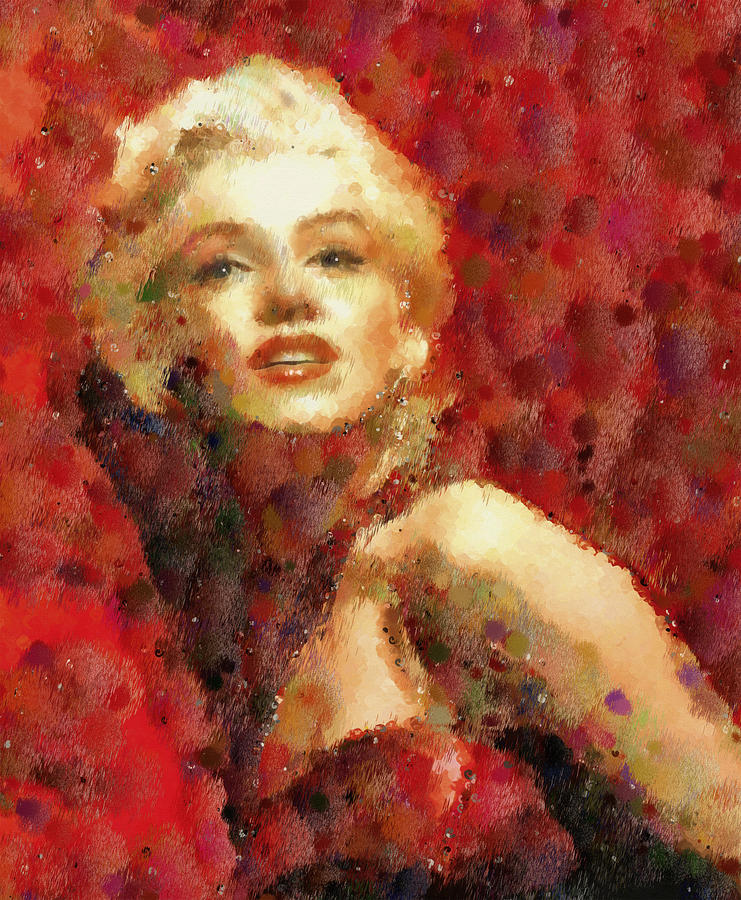 Marilyn Monroe Pop Art Portrait Painting by Georgiana Romanovna