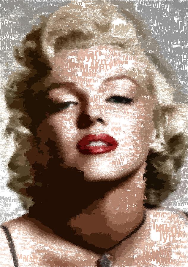 Marilyn - Typography Painting by Samuel Majcen | Fine Art America