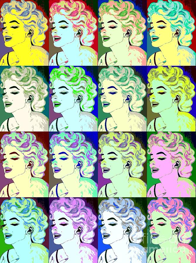 Marilyn  Pop Tiles II Painting by Saundra Myles