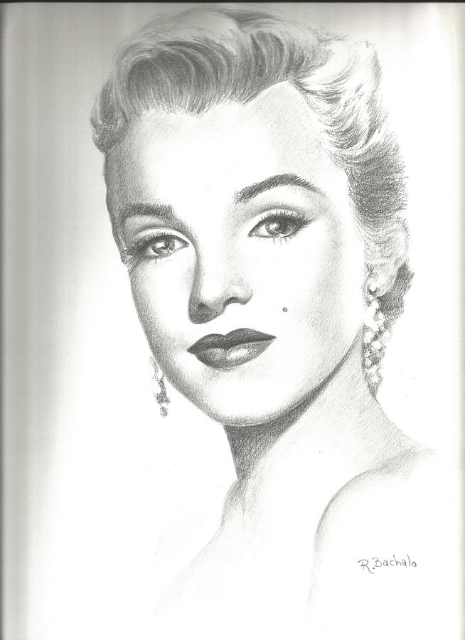 Marilyn Drawing by Ron Bachalo | Fine Art America