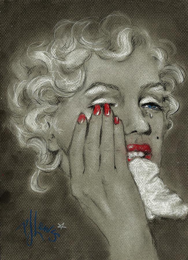 Marilyns tears Drawing by PJ Lewis