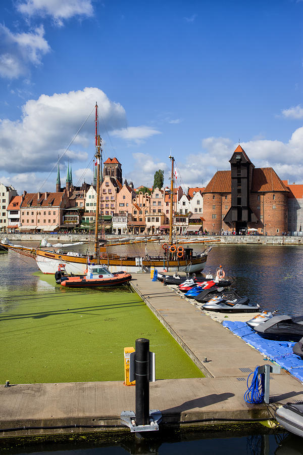 Architecture Photograph - Marina and Old Town of Gdansk Skyline by Artur Bogacki