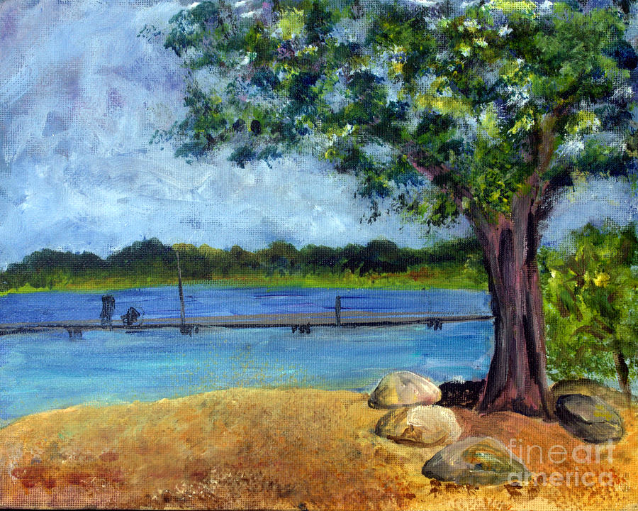 Nature Painting - Marina at Ocean Inlet in  Boynton Beach by Donna Walsh