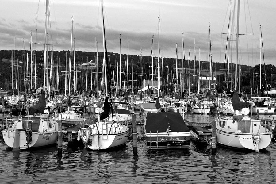 Marina in Black and White Photograph by Frozen in Time Fine Art Photography