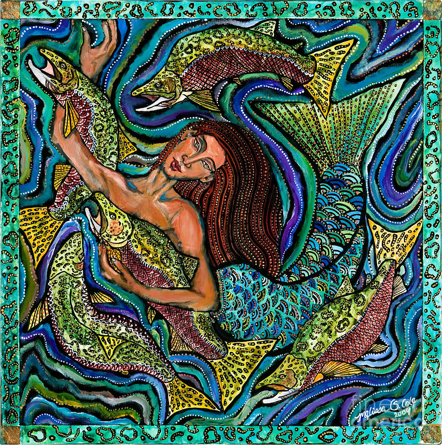 Mermaid Painting - Marina by Melissa Cole
