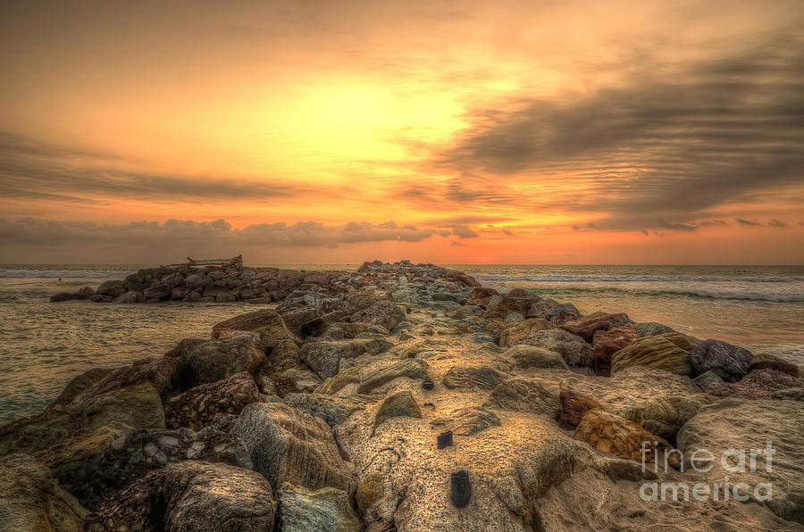 Marina Park Beach Sunset Photograph by Eddie Yerkish