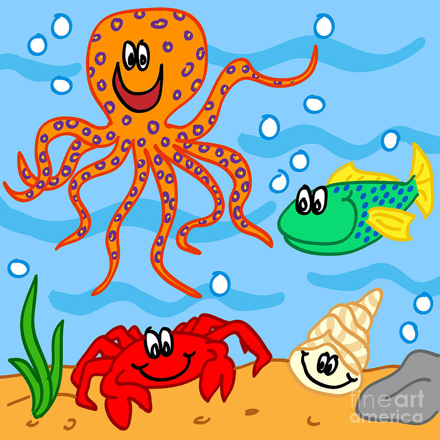 Illustration Drawing Style of Marine Life Collection Stock Illustration -  Illustration of seal, ocean: 112078057