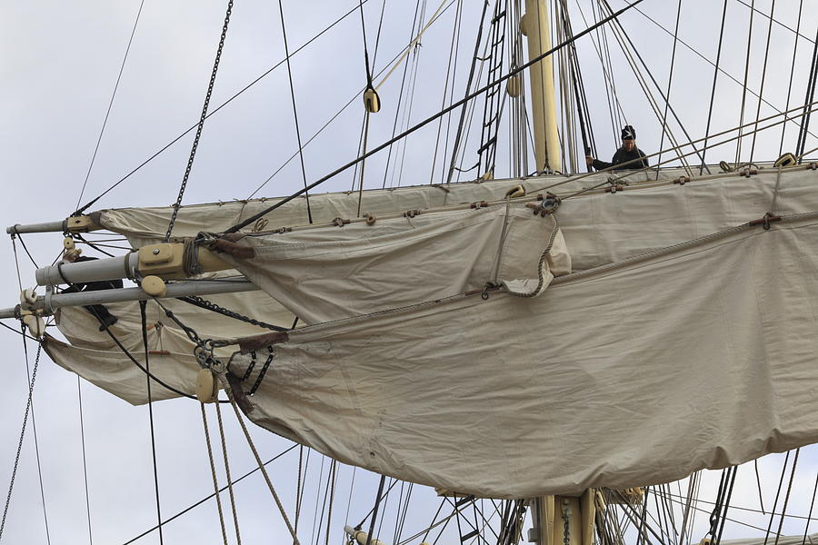 Mariner in the rigging of a brig Photograph by Ulrich Kunst And Bettina Scheidulin