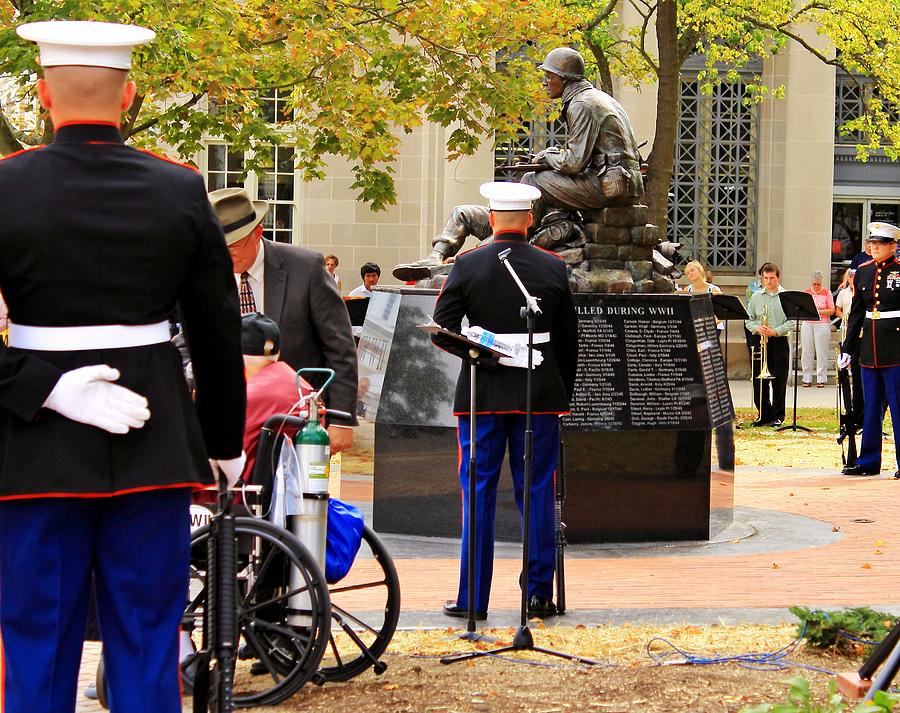 Marines and veterans Photograph by Karl Rose