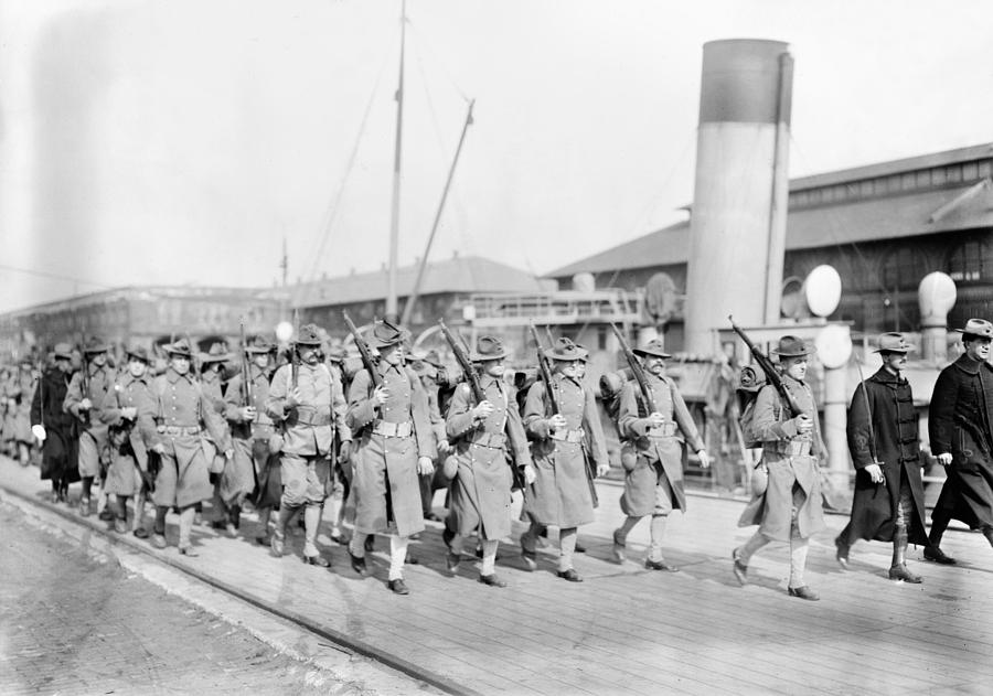 Marines Departing, 1913 Photograph by Granger