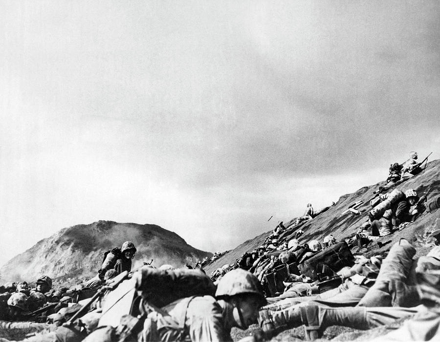 Marines Land On Iwo Jima Photograph by Underwood Archives