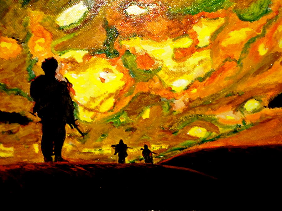 Marines Painting - Marines on Watch by D Freeman