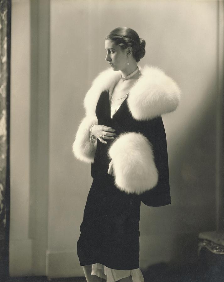 Marion Morehouse In A Dress With Fur Collar Photograph by Edward Steichen