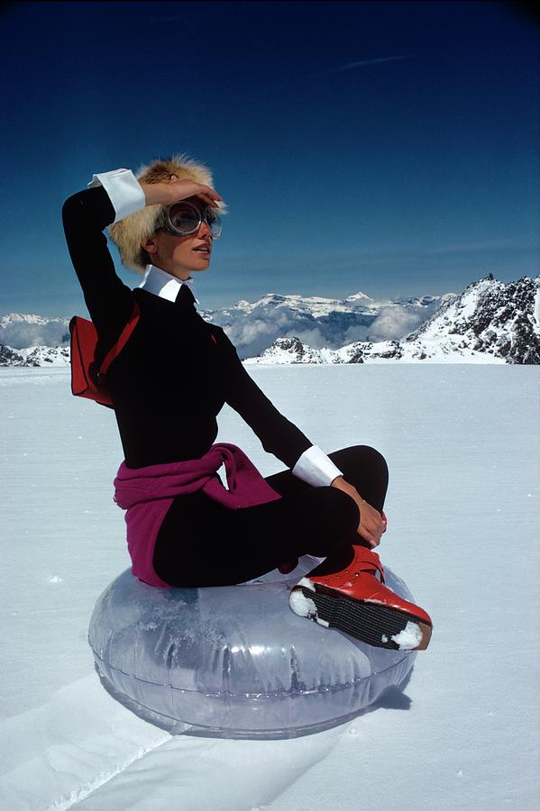 Marisa Berenson In The Snow Photograph by Arnaud de Rosnay