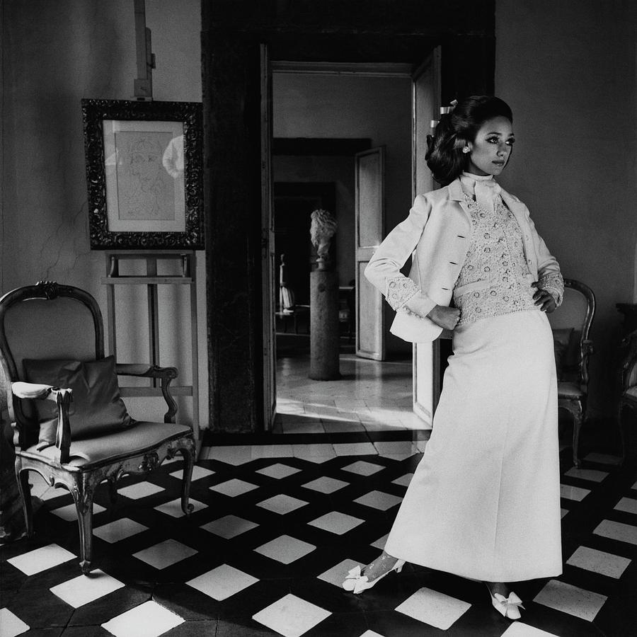 Marisa Berenson Wearing A Cotton Forneris Evening Photograph by Henry ...