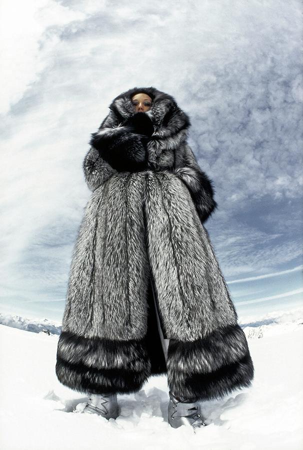 Marisa Berenson Wearing A Fur Coat Photograph by Arnaud de Rosnay