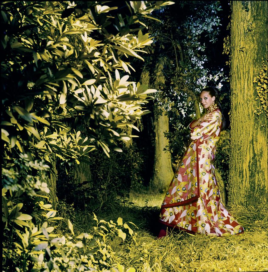 Marisa Berenson Wearing A Kimono Coat Photograph by Arnaud de Rosnay