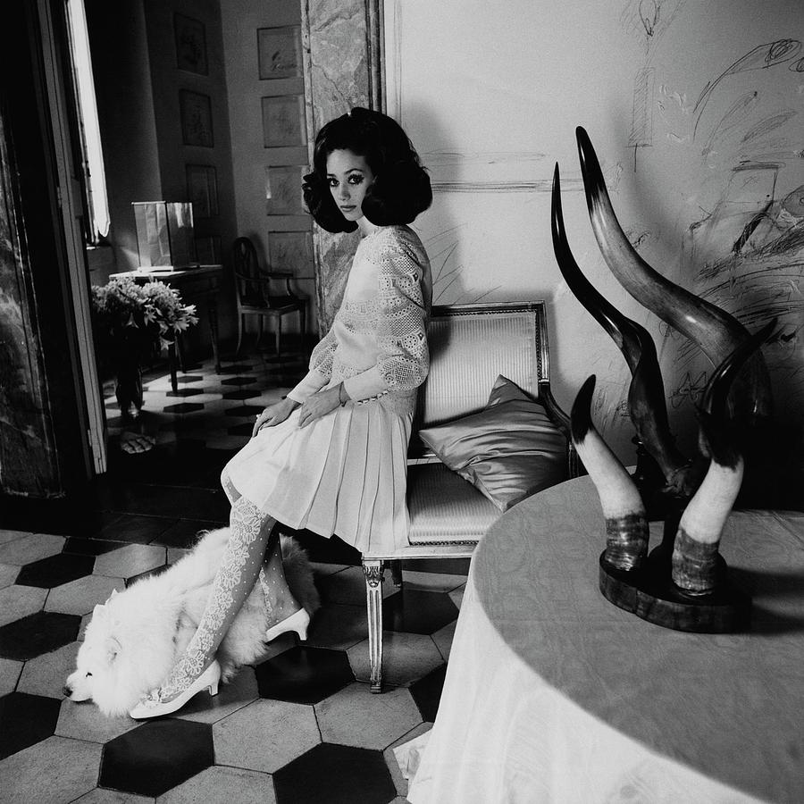 Marisa Berenson Wearing Valentino Photograph by Henry Clarke