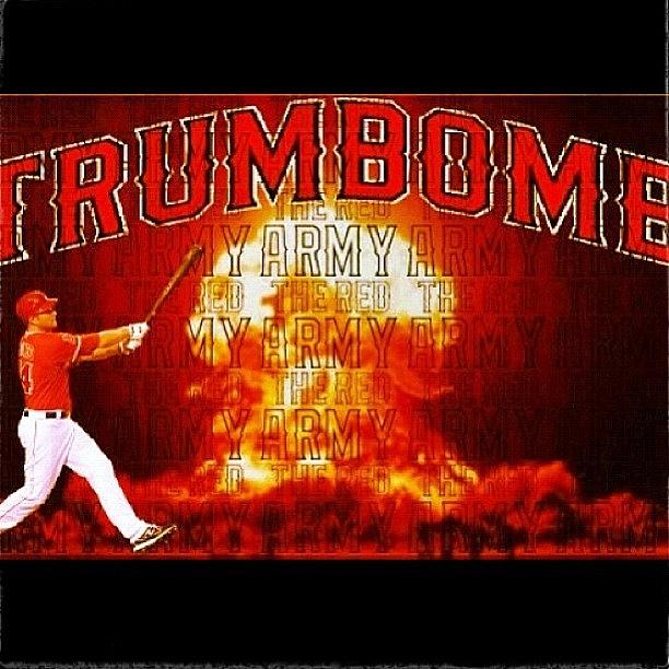 Angels Photograph - Mark Trumbo With A Walk Off Home Run!!! by Wes Boese