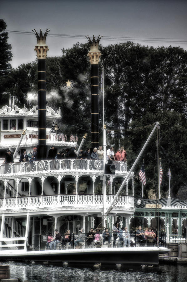 Anaheim Photograph - Mark Twain Riverboat Frontierland Disneyland Vertical SC by Thomas Woolworth