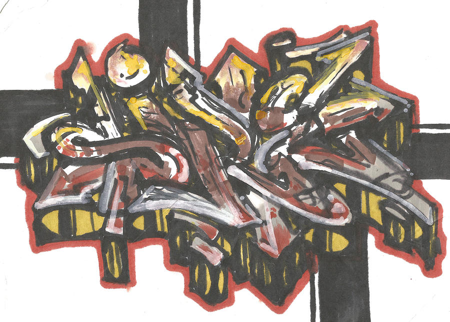 Graffiti Drawing - Marker Chaos by Nathan Hivick