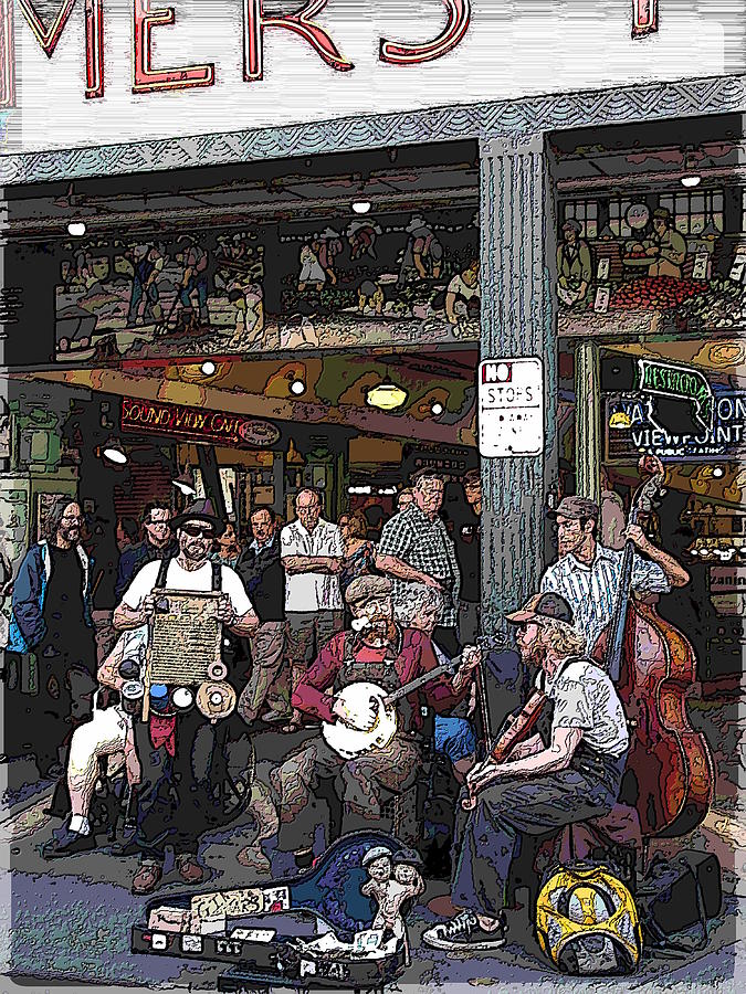 Market Buskers 3 Digital Art by Tim Allen