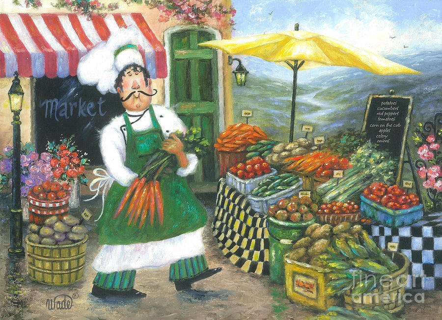 Vegetable Painting - Market Chef by Vickie Wade