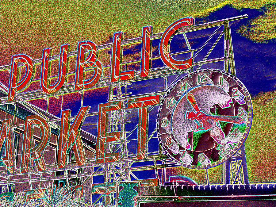 Market Clock 1 Digital Art by Tim Allen
