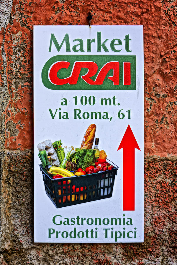 Market Crai Sign Monterosso DSC02589 Photograph by Greg Kluempers