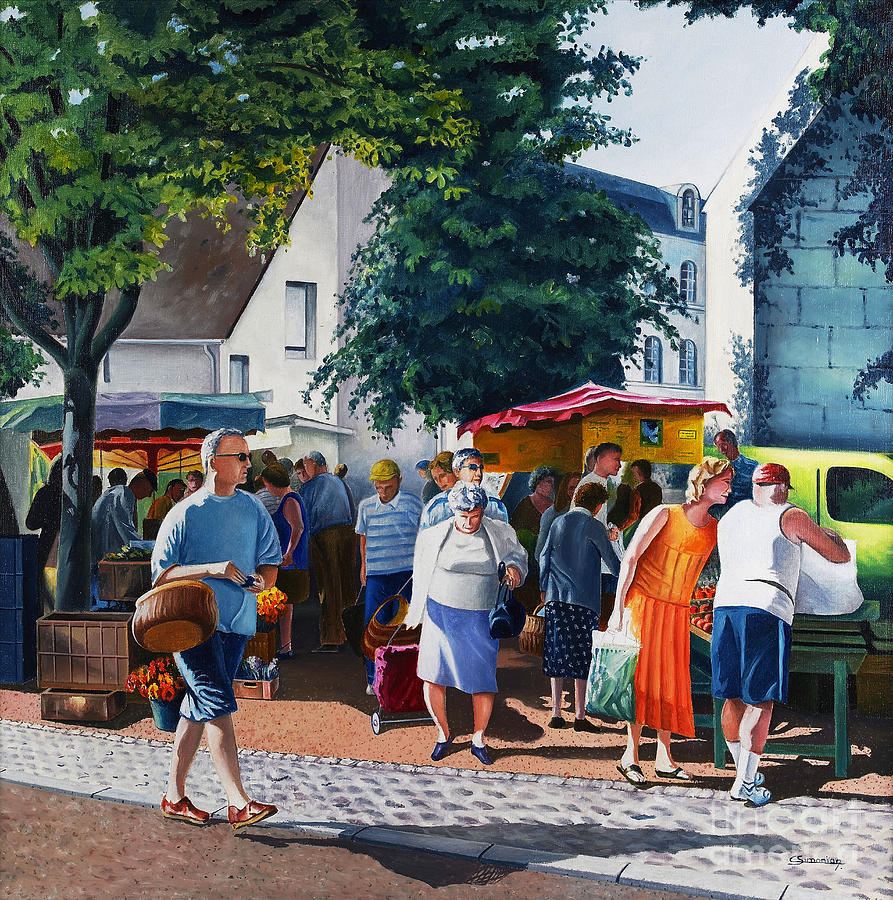 Market day Painting by Christian Simonian