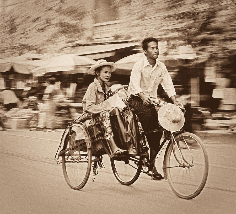 Leaving Mandalay Market 3 Photograph by Claude LeTien