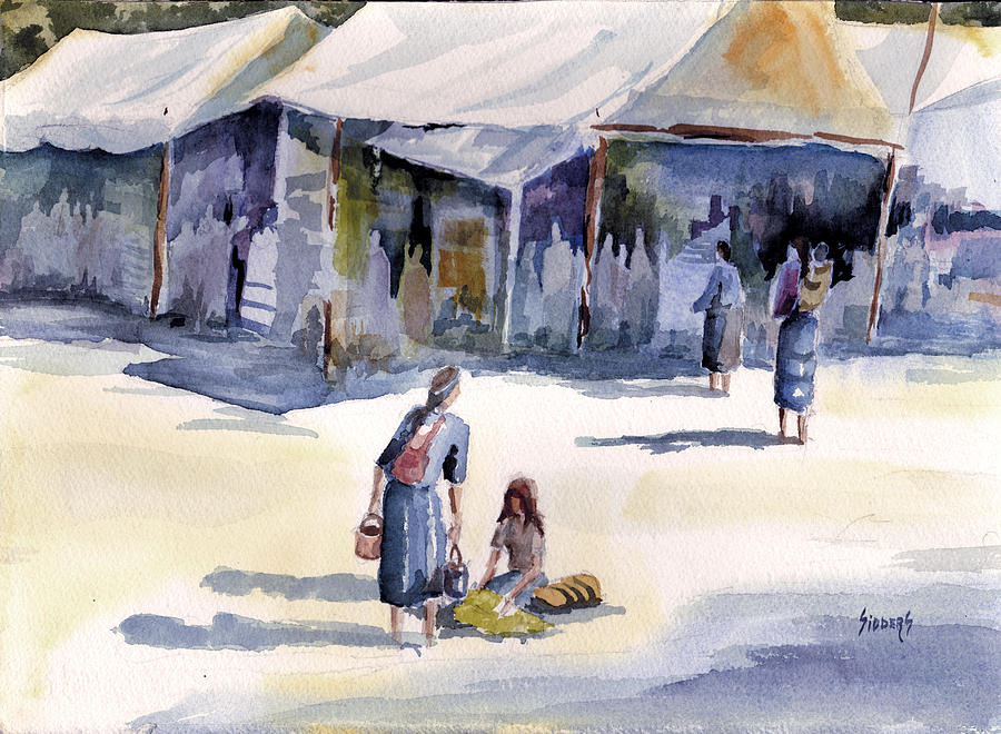 Tent Painting - Market Day by Sam Sidders