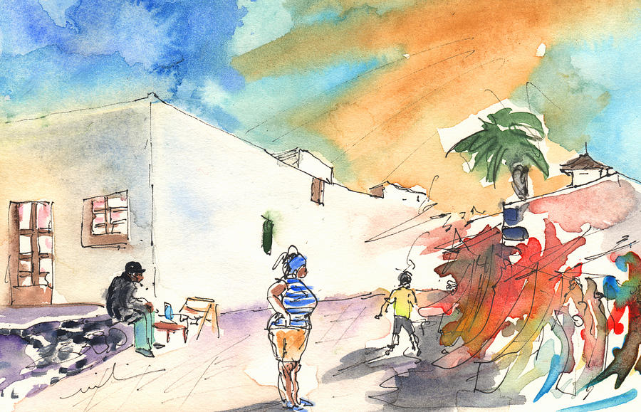 Market in Teguise in Lanzarote 04 Painting by Miki De Goodaboom
