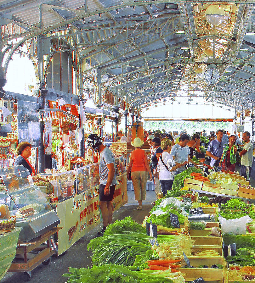 Market Scene In Antibes France Photograph by Ben and Raisa Gertsberg