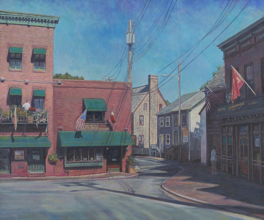 Landscape Painting - Market Space in Annapolis MD by David P Zippi