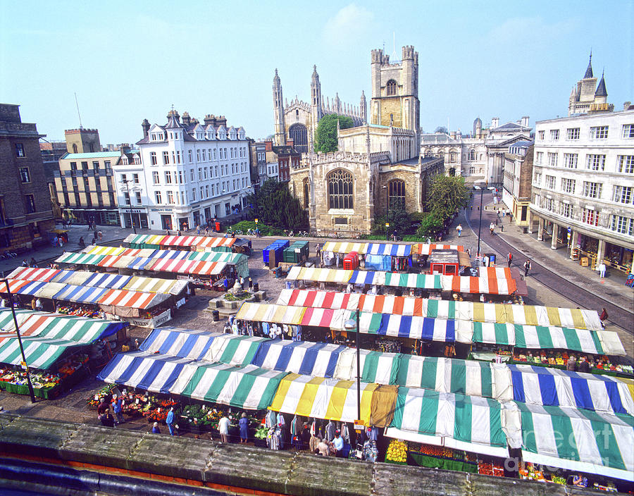 Market Square In Cambridge, Uk by Adina Tovy