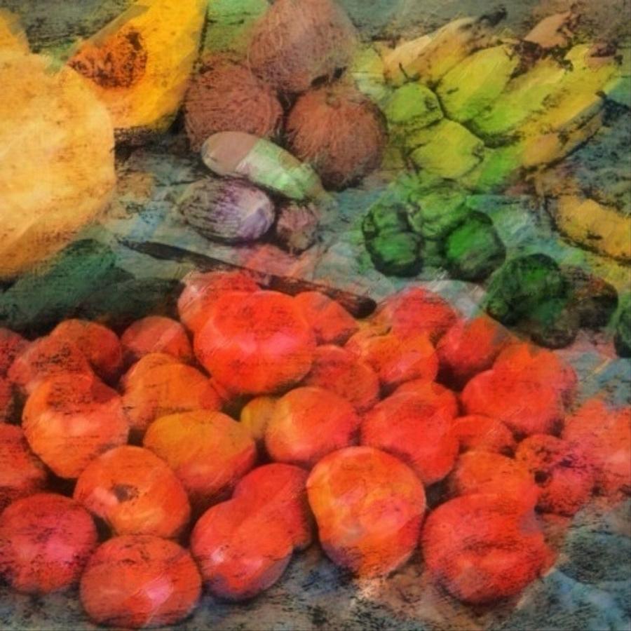 S Market Vegetables - Square Painting by Lyn Voytershark